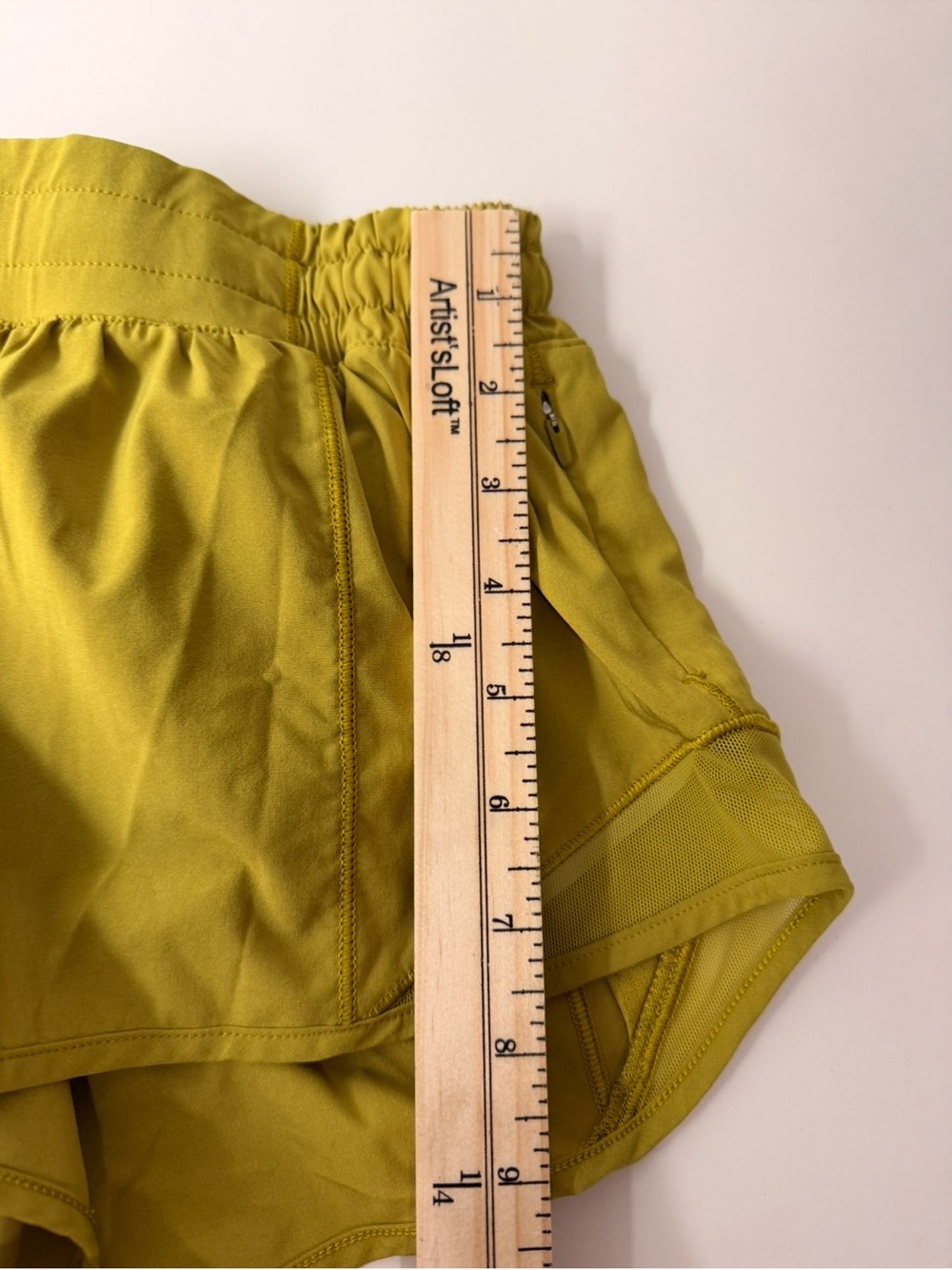 Lululemon Hotty Hot 2.5” Low Rise Shorts | Mustard Yellow Athletic Shorts - Picture 9 of 11
